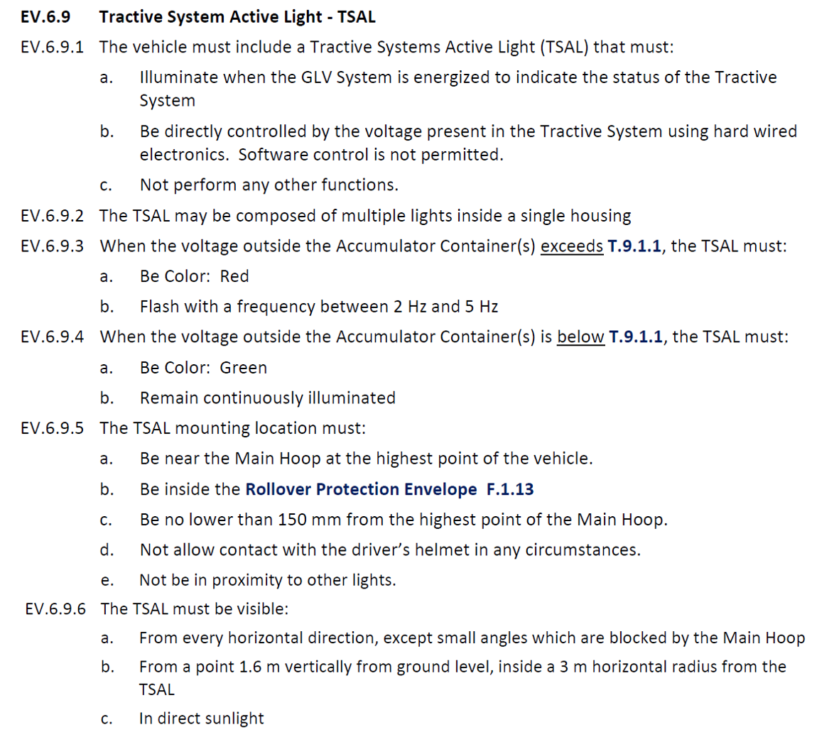 TSAL FSAE Ruleset 2023